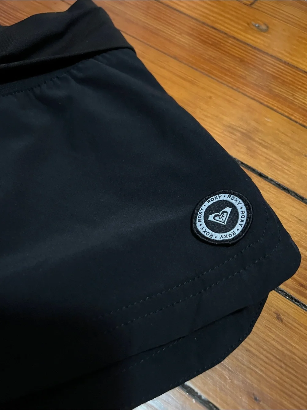 Roxy Black Fold-Over Waist swim surf  Shorts